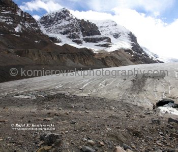 The Canadian Rockies have experienced several ice advancements and retreats and the present period of melt back covers a relatively short time span when compared to the last quarter of a million years