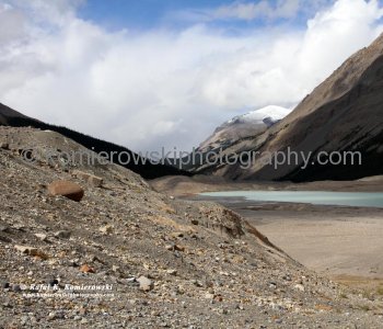 A medial moraine left after retreat of The Athabasca Glacier, Columbia Icefield, Jasper National Park, Alberta