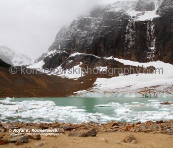 Mt Edith Cavell and Cavell Glacier with Cavell Pond...