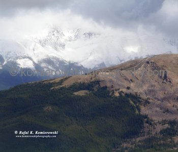 View from the summit of Whistlers Mt. , Jasper National Park, Alberta, Canada