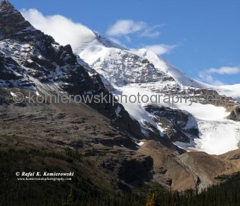 Rockies along Icefields Parkway near Athabasca Glacier,  Jasper National Park, Alberta, Canada