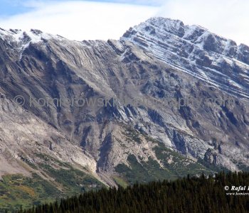 Amazing Geology of Rockies along Icefields Parkway,  Banff National Park, Alberta, Canada