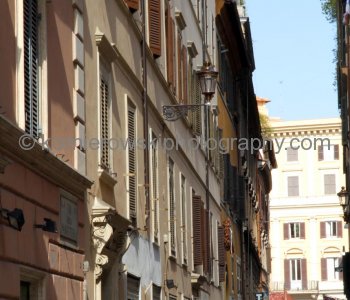 Colorful buildings near Fontana di Trevi,  the other side of Rome
