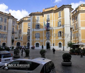 Piazza  Sant Ignazio viewed from the steps of Sant Ignazio church ,  Rome