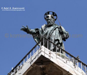 St. Peter on the top of Marcus Aurelius Column, Piazza Colonna, Rome