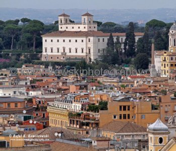 Above street level the light colours give a quiet and warm atmosphere...view from  Victor Emmanuel Monument Il Vitoriano,  Rome