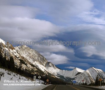 Scenic Drive Along  Kananaskis Trail, Alberta, Canada