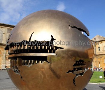 A bronze \"sphere inside a sphere\"  by Arnaldo Pomodoro Musei del Vaticano,   Stato della Città del Vaticano