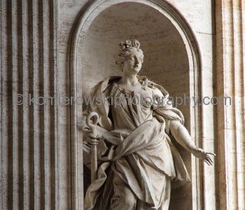 Marble statue at balcony of St. Peters Basilica, Vatican
