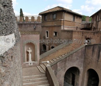Fascinating courtyard inside of Castel Sant Angelo,    Rome