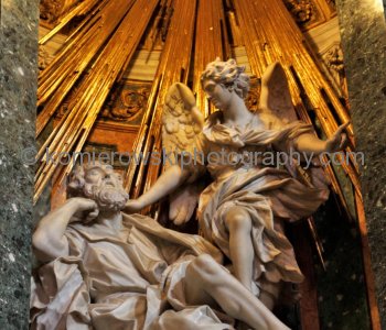 Scultura del Sogno di San Giuseppe  - inside of Chiesa Santa Maria della Vittoria,       Rome