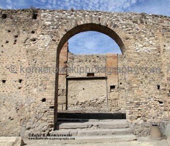Once cracked steps lead to a restored wall, Pompeii