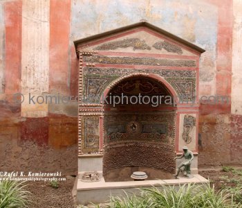 Close-up of an ancient courtyard desing and art,   Pompeii