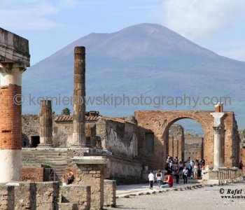 A view of Forum and Vesuvius in the background, Pompeii