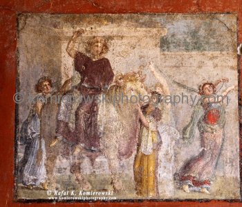 A fresco on the wall of one of the homes in Pompeii.