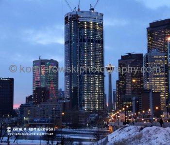 The Bow office tower under construction,   December  23,   2010,  Calgary, AB.