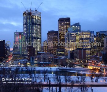 The Bow office tower under construction,   December  23,   2010,  Calgary, AB.