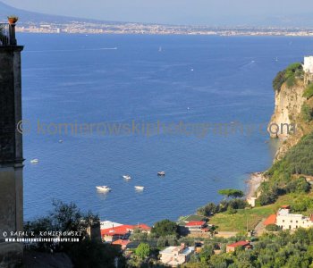 Sorrento sits on the cliffs overlooking the water towards Naples and Mount Vesuvius...