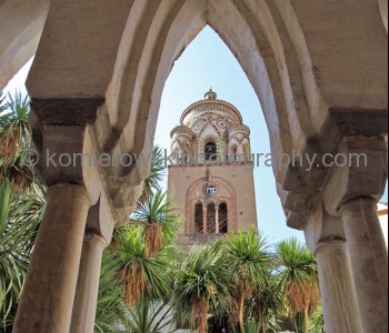 Amalfi - the Cathedral of St. Andrew,   view from courtyard in the Cloister of Paradise