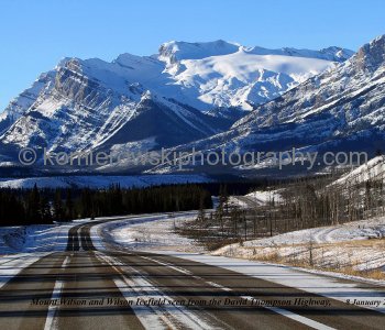 Winter Driving on the David Thompson Highway and Icefields Parkway, Alberta, Canada