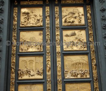 The bronze door at the Florence Baptistery or Battistero di San Giovanni a.k.a. Baptistery of St. John