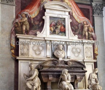 The burial place - tomb - of Michelangelo, Basilica of Santa Croce in Florence