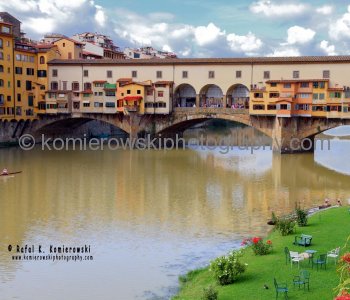 The Ponte Vecchio on Arno River  is one of the most famous landmarks of Florence