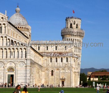 The Duomo or Cathedral, of Pisa dedicated to Santa Maria Assunta, construction of the cathedral began in 1063 according to the design of the architect Buscheto and the Leaning Tower