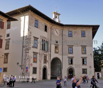 Palazzo dellOrologio -Clock Palace, a XIV century building that has replaced the Torre della Fame, where the Conte Ugolino della Gherardesca was imprisoned and left to die of hunger with his sons, as cited in the Dantes Divina Commedi