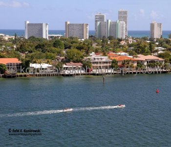 View of Fort Lauderdale from the upper deck of the Grand Princess, Port Everglades, Florida
