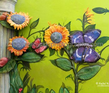Murals in old district of Punda in Willemtad, Curcao