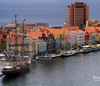 View of the Punda district and Santa Anna Bay  in Willemstad, Curacao