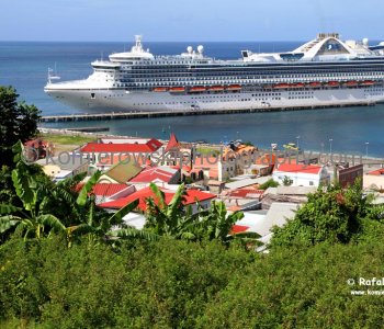 Grand Princess graciously waiting for us, passengers at St. Georges Bay, Grenada,  Sunday, March  6,  2011
