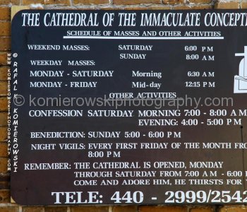 FYI- future travel...information on facade of cathedral,  St. Georges, Grenada
