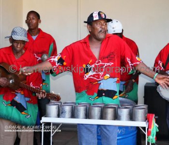 Upon arrival at the port of Kingstown cruise passengers were greeted by a steel drum band...