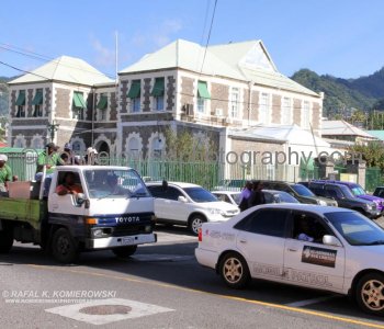 Government or some other public office building in downtown of Kingstown, St. Vincent