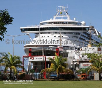 St Vincents cruise port is located a few minutes away from downtown Kingstown,  Grand Princess cruise ship