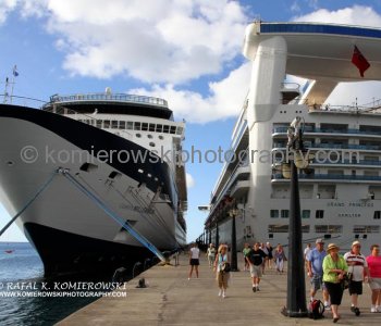 Grand Princess and Celebrity Millenium alongside in Basseterre on St. Kitts Island, Wed. March 9, 2011