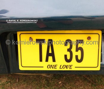 His (Leroy Smithen of St. Kitts)  taxi registration license plate ...I could call him great ambassador of St. Kitts!