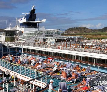 Upper deck of grand Princess at Basseterre port, St. Kitts,  Wednesday, March 9, 2011