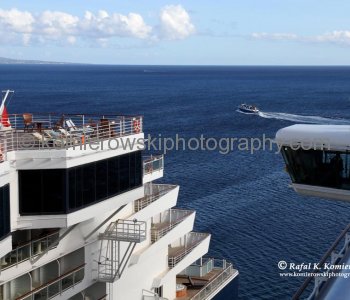Almost ready to go....at 16:22 Grand Princess engine were rung into action and thrusters powered up, Wednesday, March 9, 2011
