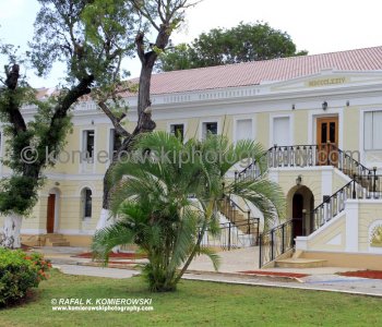 Legislature Building, Charlotte Amalie, St. Thomas, U.S. Virgin Islands....In 1956 it was restored and occupied by the Legislature and the Department of Social Welfare