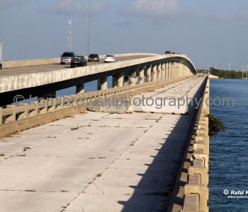 A new bridge (left) and the old bridge (right)  on the US Highway No. 1 to Key West, Florida