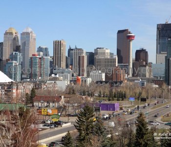 The Bow office tower under construction,   April 27, 2011 (view of downtown from Cemetery Hill),  Calgary, AB.