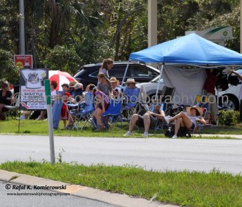 24 February, 2011 at  13:58 Eastern in Titusville. People watching the liftoff with thousands along Highway 1 in Titusville...