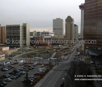 The Bow office tower -  construction site, November 20, 2007,  Calgary, AB.