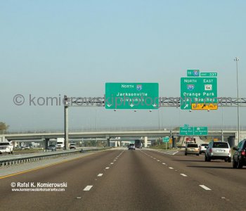 Driving North on Interstate I-95, Jacksonville, Florida...