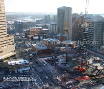 The Bow office tower -  construction site, November 20, 2008,  Calgary, AB.