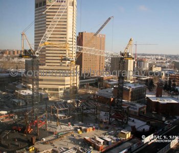 The Bow office tower -  construction site, November 20, 2008,  Calgary, AB.