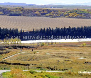 View Bow River Valley and CPR from Bowl Link Trail,  Glenbow Ranch Provincial Park